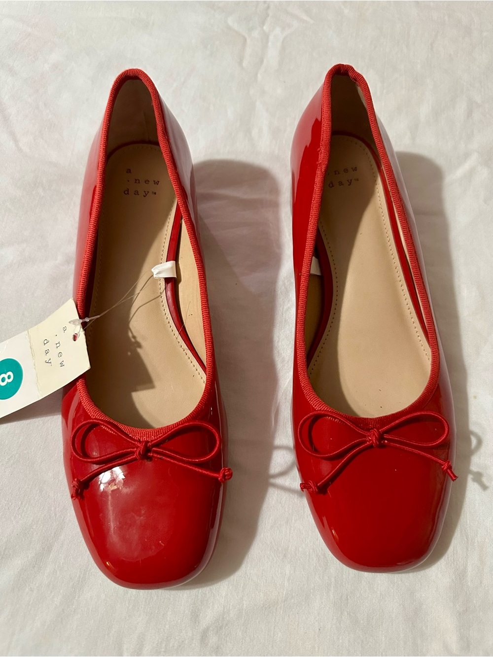 a new day Red Patent Bow Ballet Flats